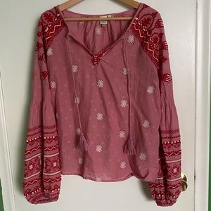 12P anthro embroidered blouse